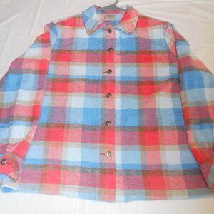 Allison Daley Women's Shacket Plaid Red Blue Jacket